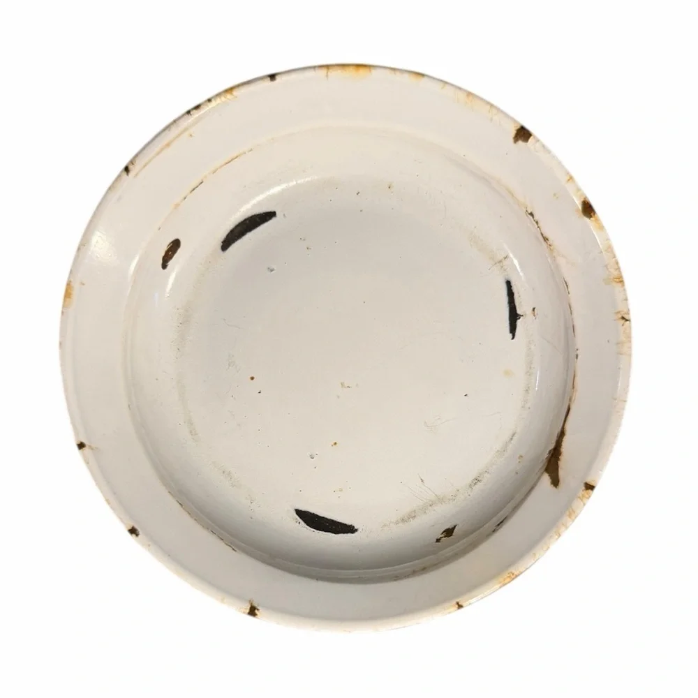 KITTY Porcelain Bowl Farmhouse White Distressed